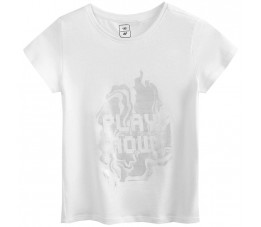 Koszulka dla dziewczynki 4F biała J4Z20 JTSD204 10S
